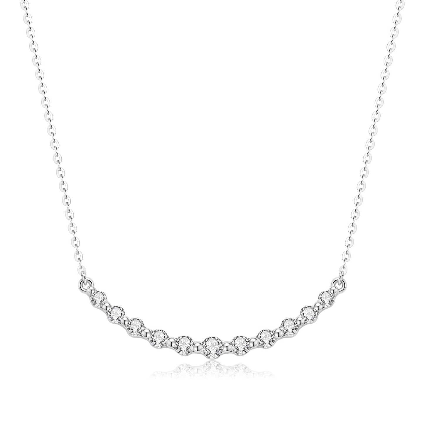 18K Gold Lab-Grown Diamond V-Bar Necklace – Minimalist Elegant Collarbone Chain Pearl Unique