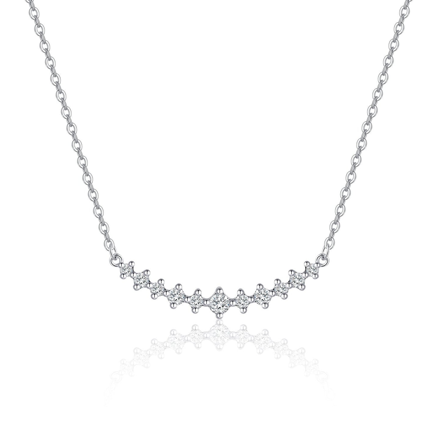 18K Gold Lab-Grown Diamond V-Bar Necklace – Minimalist Elegant Collarbone Chain Pearl Unique