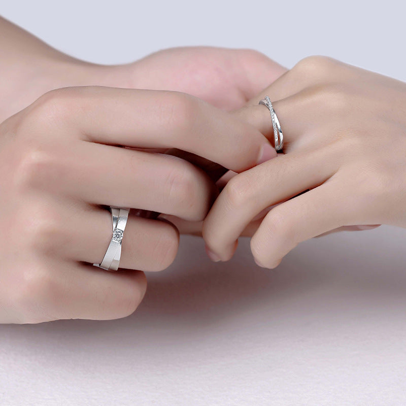 Moissanite Couple Rings – S925 Sterling Silver His & Hers Matching Bands Pearl Unique