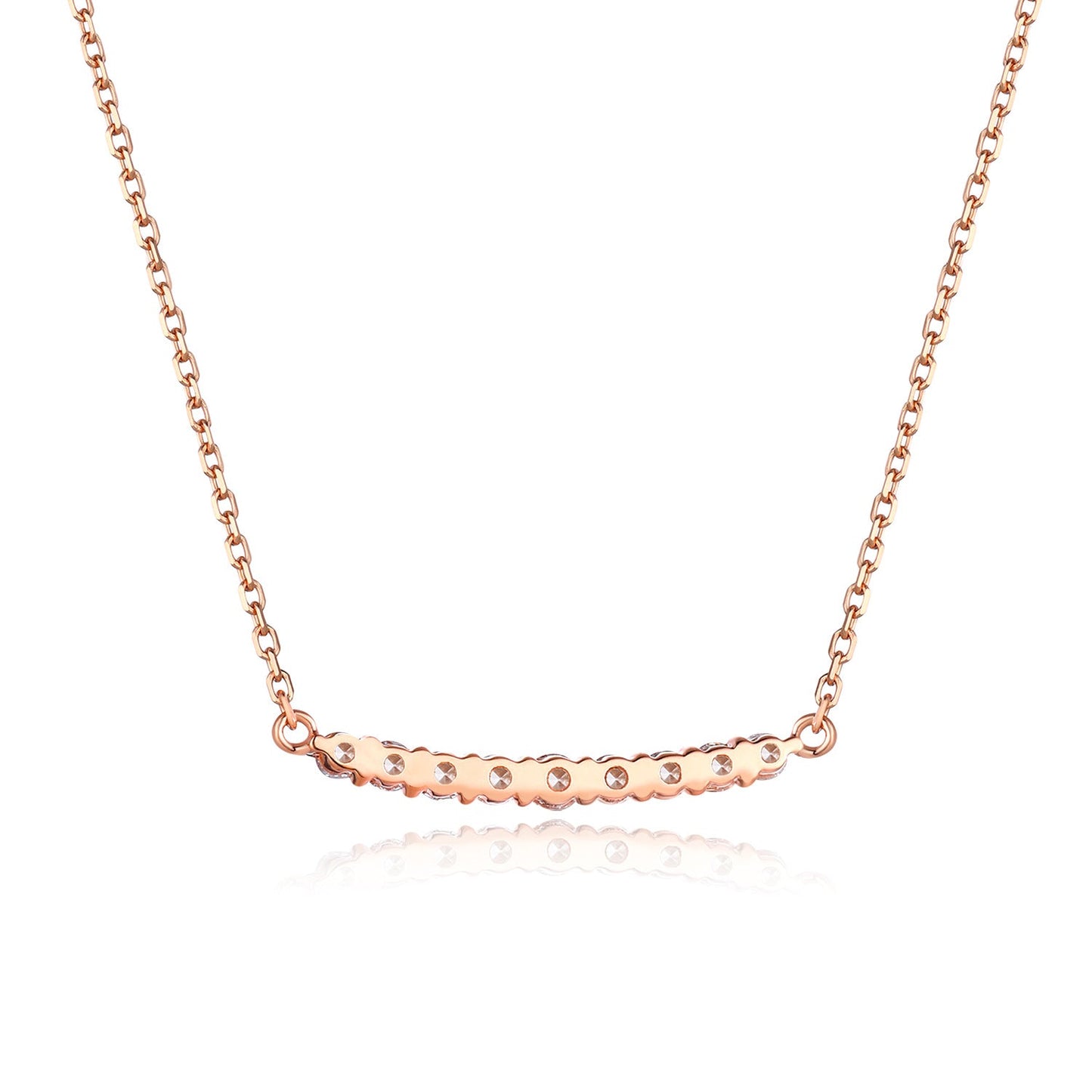 18K Rose Gold Lab-Grown Diamond Bar Necklace – Lucky Series Pearl Unique