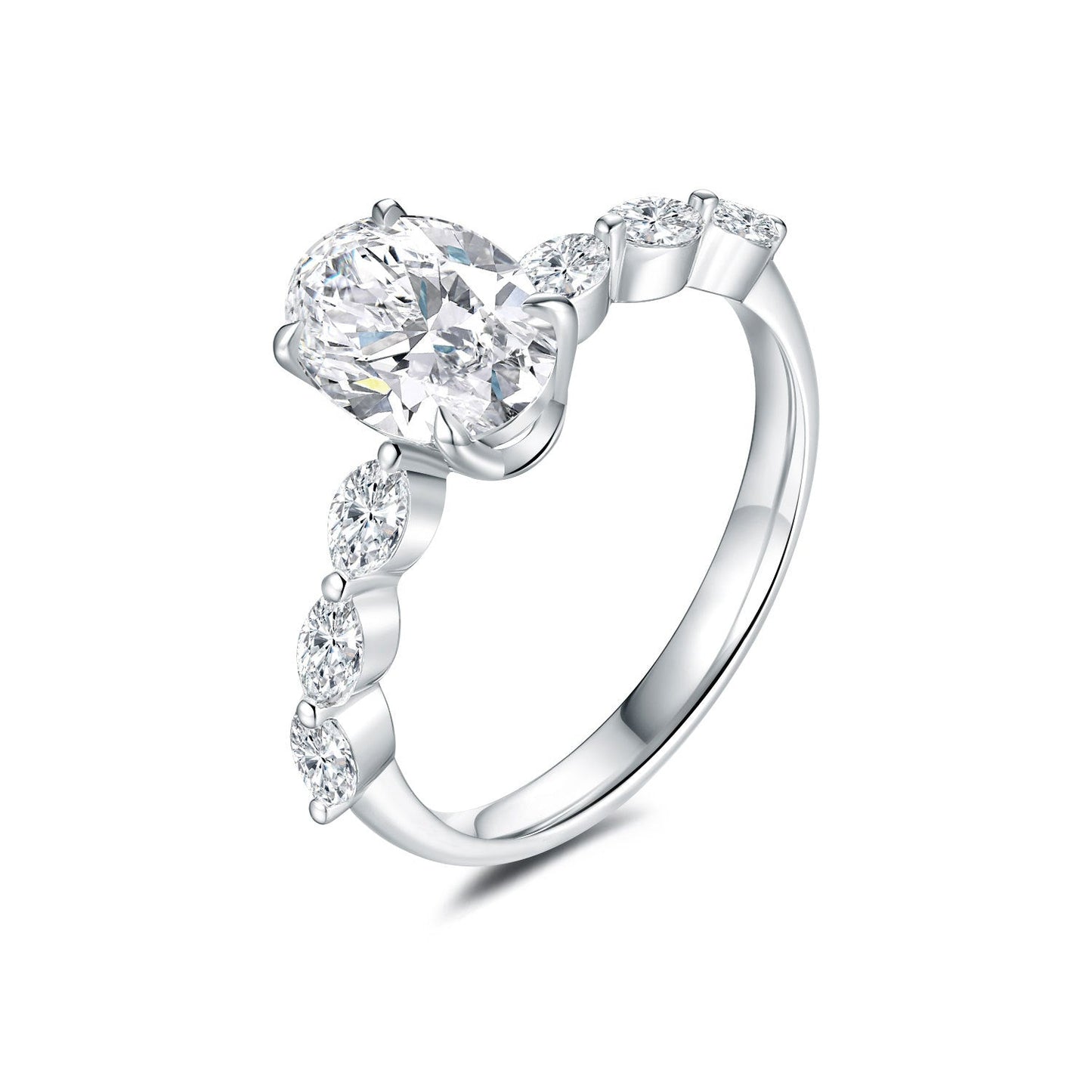 Unique 18K Gold Lab-Grown Diamond Engagement Ring – 1.2ct Oval Design Pearl Unique
