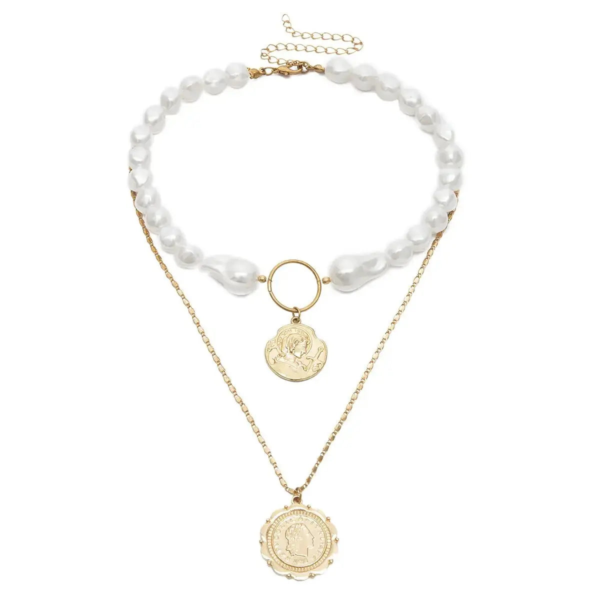 Ethnic Stylenmix and Match Handmade Multi - layer Special - shaped Pearl Rice Bead Collarbone Choker - Pearl Unique