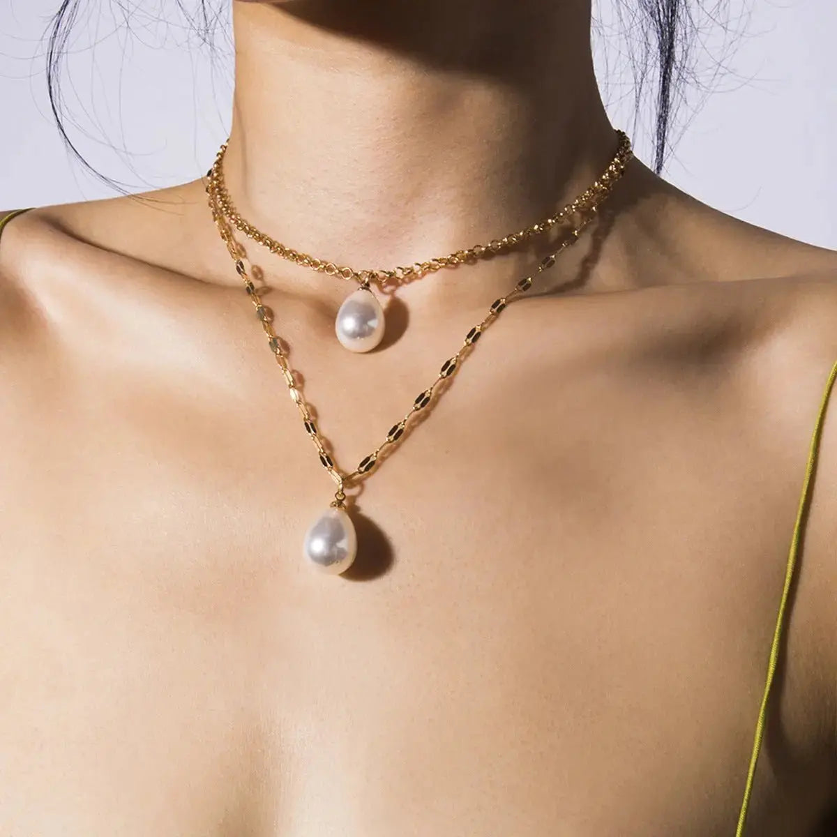 Ethnic Stylenmix and Match Handmade Multi - layer Special - shaped Pearl Rice Bead Collarbone Choker - Pearl Unique