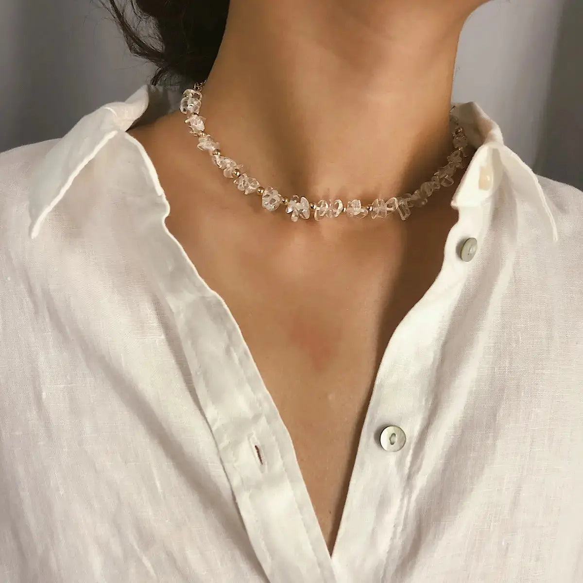 Ethnic Stylenmix and Match Handmade Multi - layer Special - shaped Pearl Rice Bead Collarbone Choker - Pearl Unique