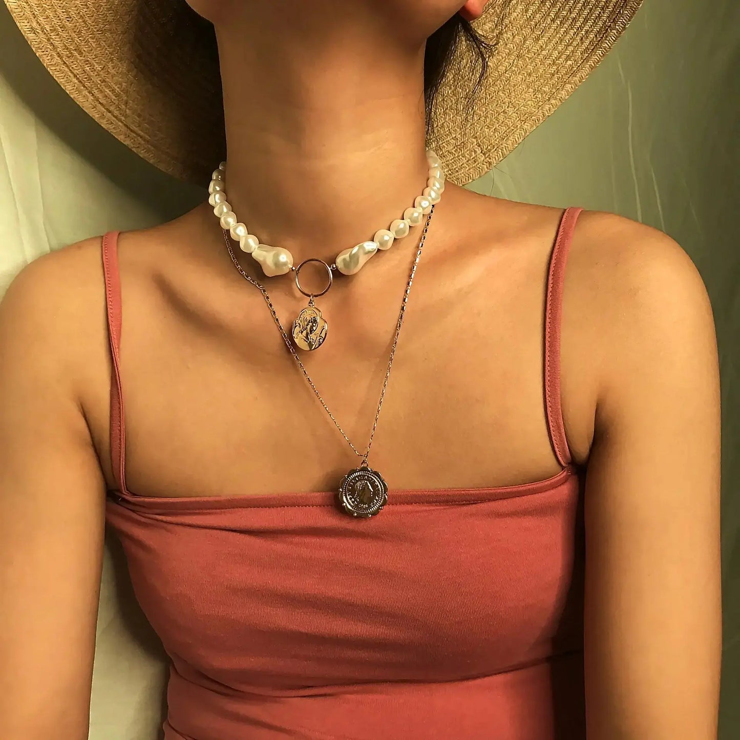 Ethnic Stylenmix and Match Handmade Multi - layer Special - shaped Pearl Rice Bead Collarbone Choker - Pearl Unique