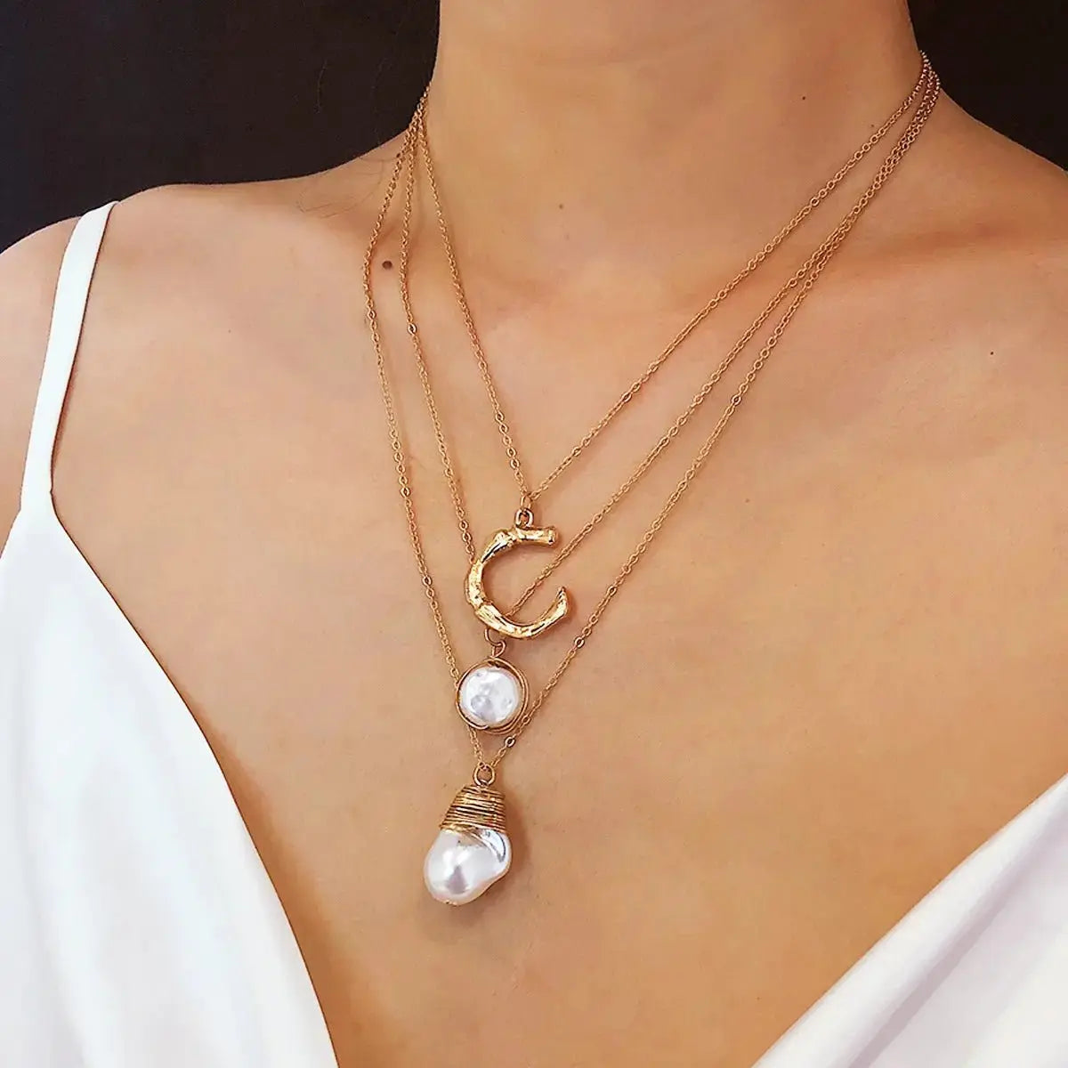 Ethnic Stylenmix and Match Handmade Multi - layer Special - shaped Pearl Rice Bead Collarbone Choker - Pearl Unique