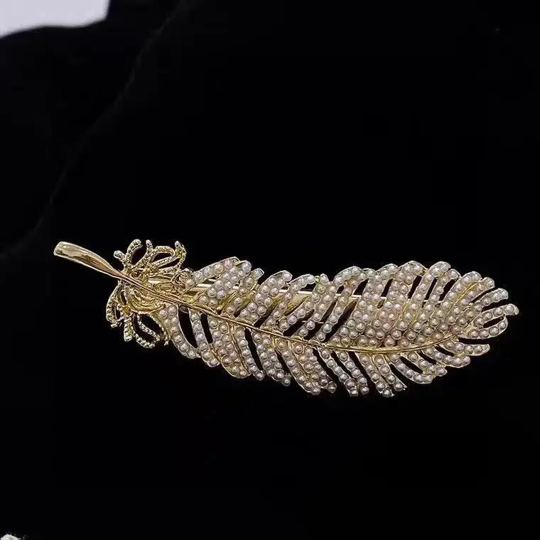 Feather Shap Pearl Hairclip (Big Sale) - Pearl Unique