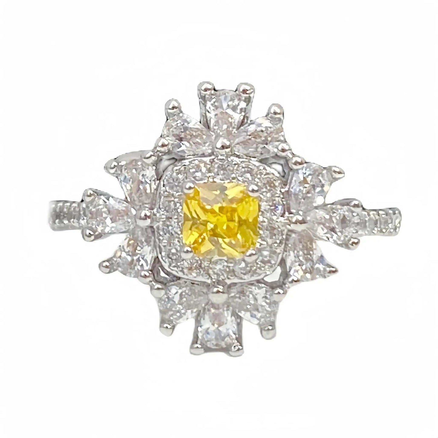 Princess on the Run Gold Plated Ascher Square Zirconium Ring, Pink Vintage Ring Imitation Papalacha - Pearl Unique