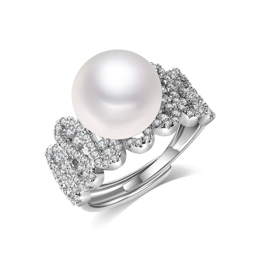 Elegant Silver Pearl Ring - Pearl Unique