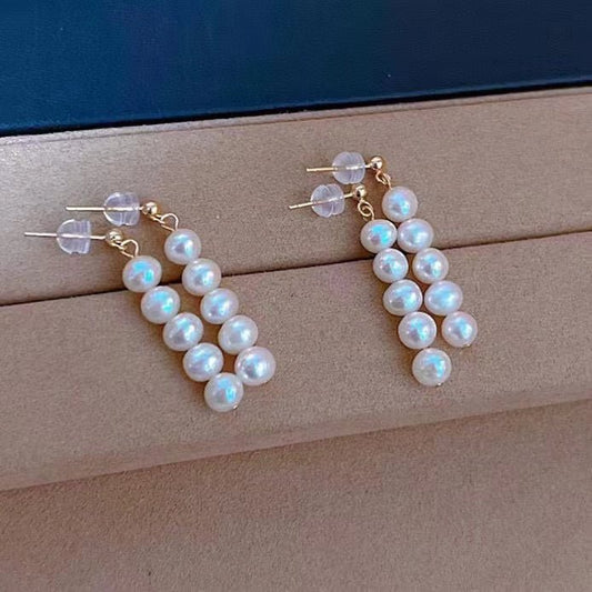 Simple Straight Pearl Earrings - Pearl Unique