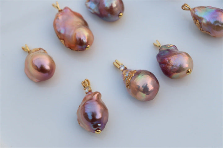 Mystery Baroque Pearl Pendant Necklace | Short Chain | Minimalist Luxury Choker Pearl Unique