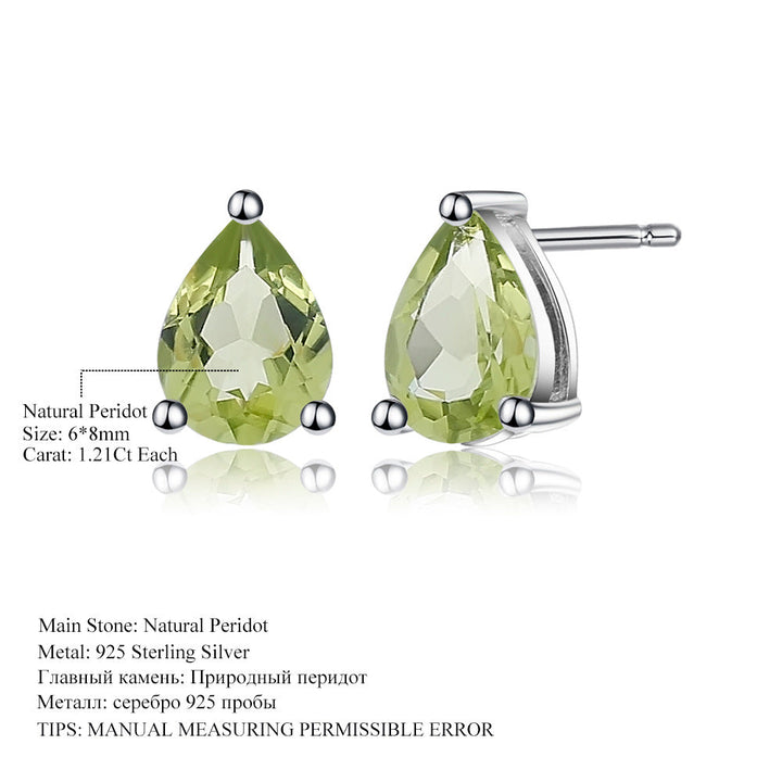 Natural Swiss Blue Topaz Pear Stud Earrings â€?925 Sterling Silver Minimalist Gemstone Jewelry Pearl Unique