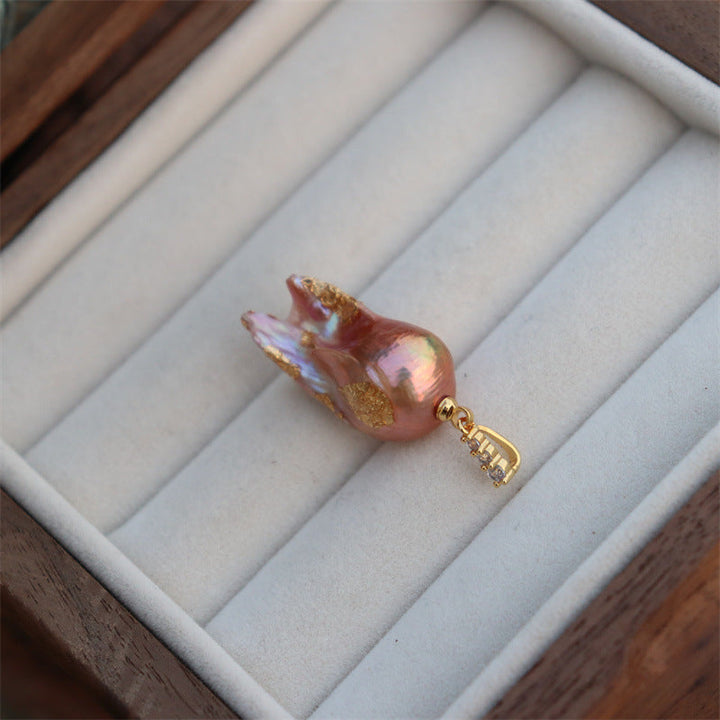 Mystery Baroque Pearl Pendant Necklace | Short Chain | Minimalist Luxury Choker Pearl Unique