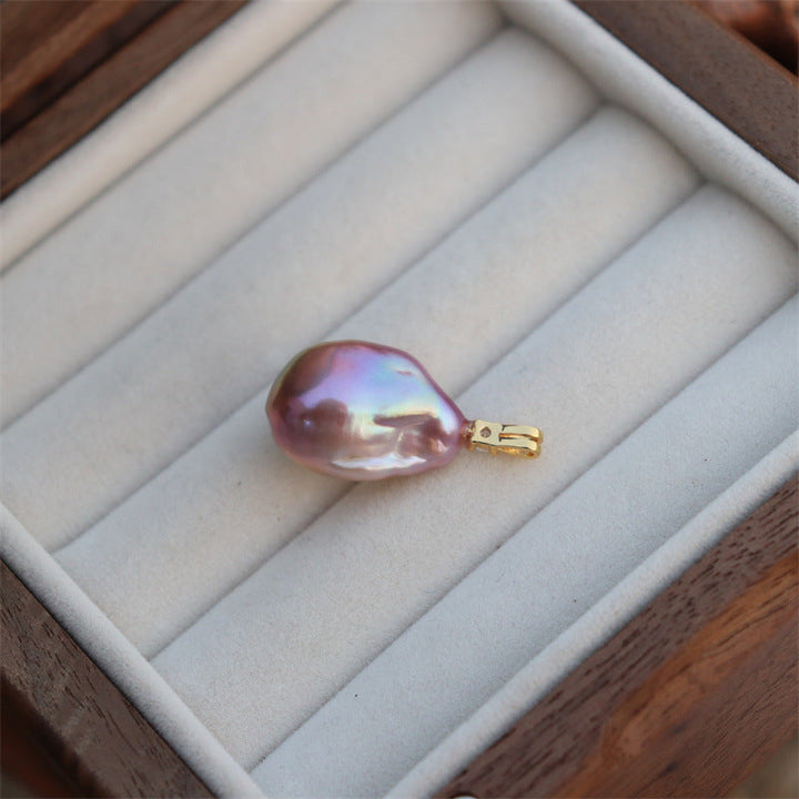Mystery Baroque Pearl Pendant Necklace | Short Chain | Minimalist Luxury Choker Pearl Unique
