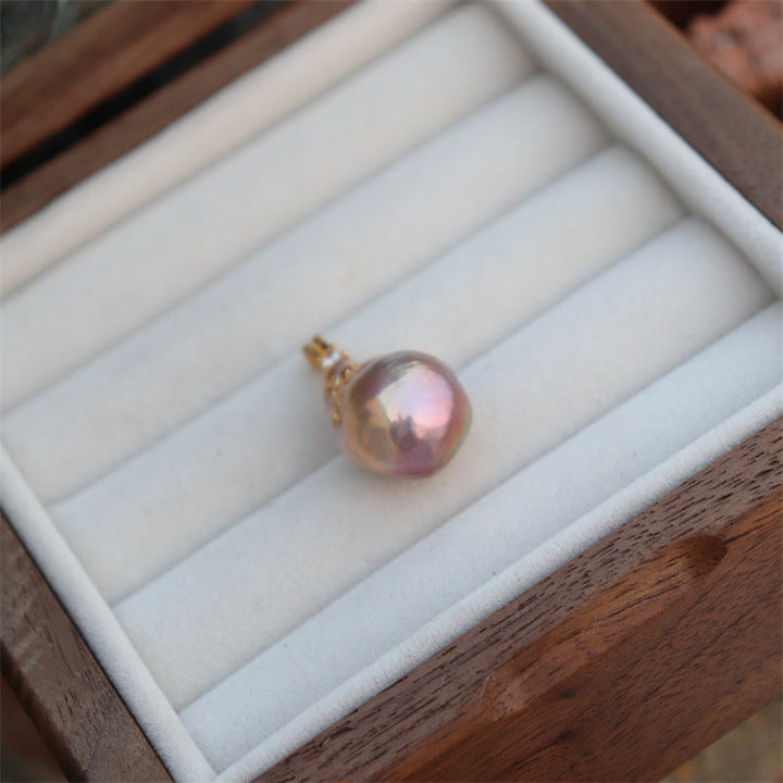 Mystery Baroque Pearl Pendant Necklace | Short Chain | Minimalist Luxury Choker Pearl Unique
