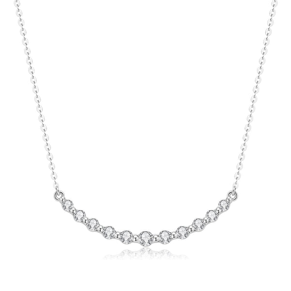 18K Gold Lab-Grown Diamond V-Bar Necklace â€?Minimalist Elegant Collarbone Chain Pearl Unique