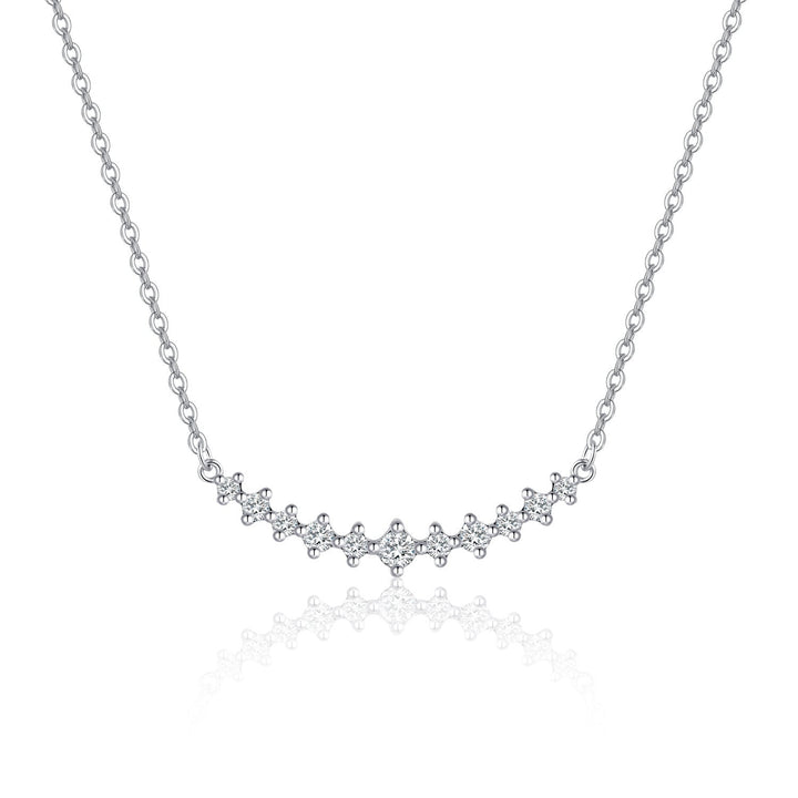 18K Gold Lab-Grown Diamond V-Bar Necklace â€?Minimalist Elegant Collarbone Chain Pearl Unique