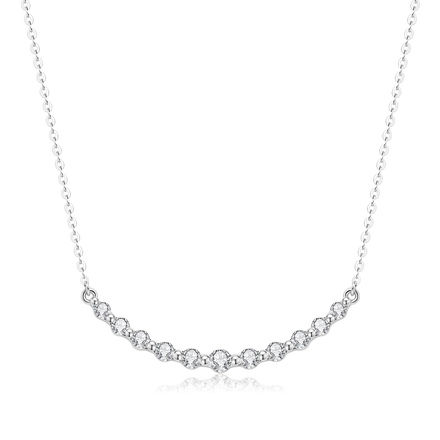 18K Gold Lab-Grown Diamond V-Bar Necklace – Minimalist Elegant Collarbone Chain Pearl Unique