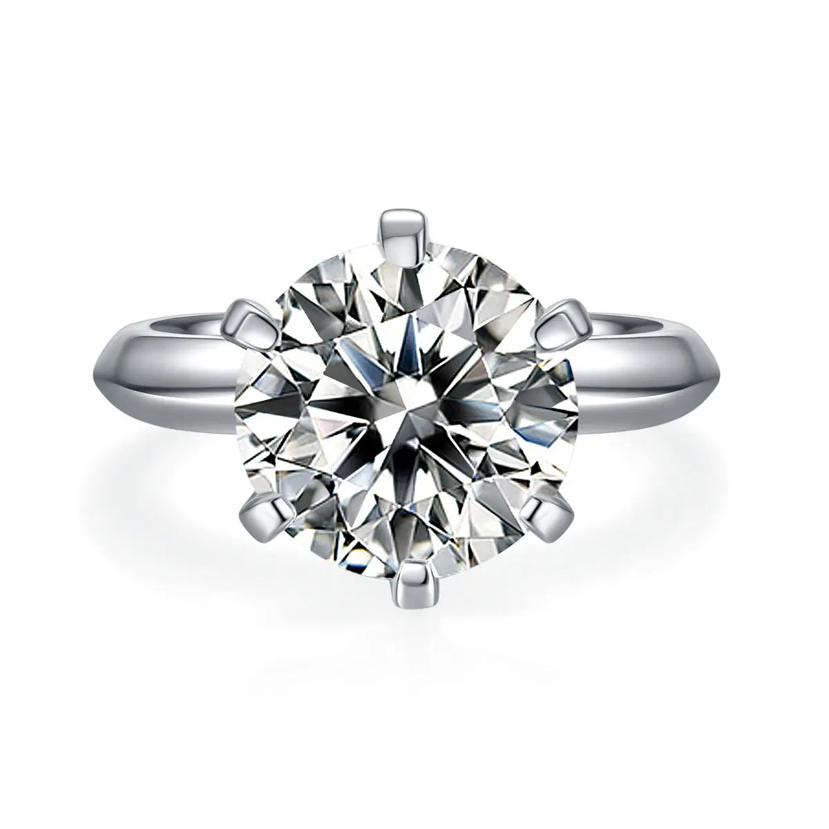 Certified Moissanite Solitaire Ring – 1.5ct / 2ct / 3ct / 5ct | S925 Sterling Silver 6-Prong Setting Pearl Unique