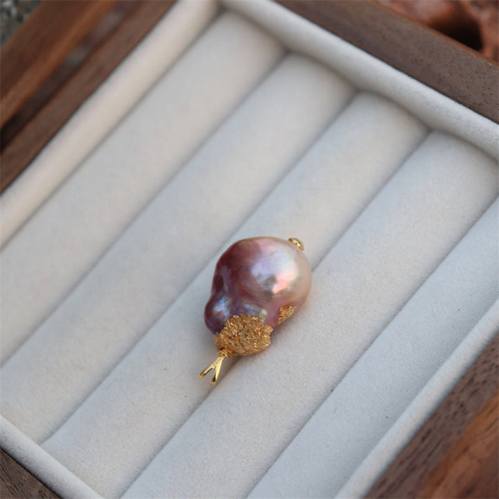 Mystery Baroque Pearl Pendant Necklace | Short Chain | Minimalist Luxury Choker Pearl Unique