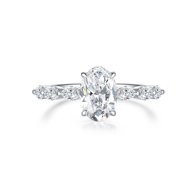 Unique 18K Gold Lab-Grown Diamond Engagement Ring – 1.2ct Oval Design Pearl Unique