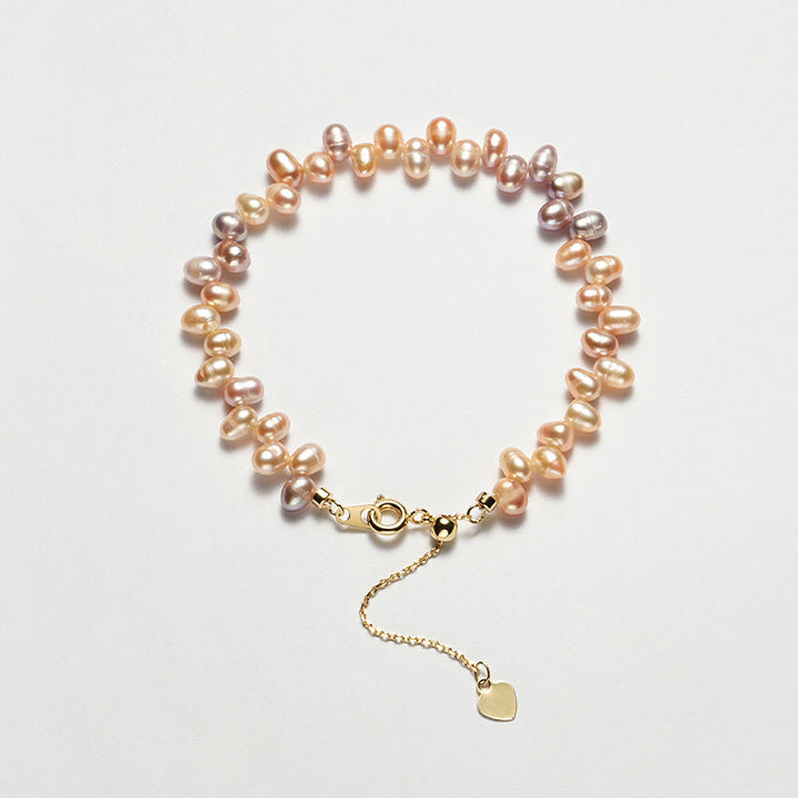 Natural Freshwater Pearl Bracelet | 4mm Irregular Lavender & Pink Pearls | Minimalist Luxe Design Pearl Unique