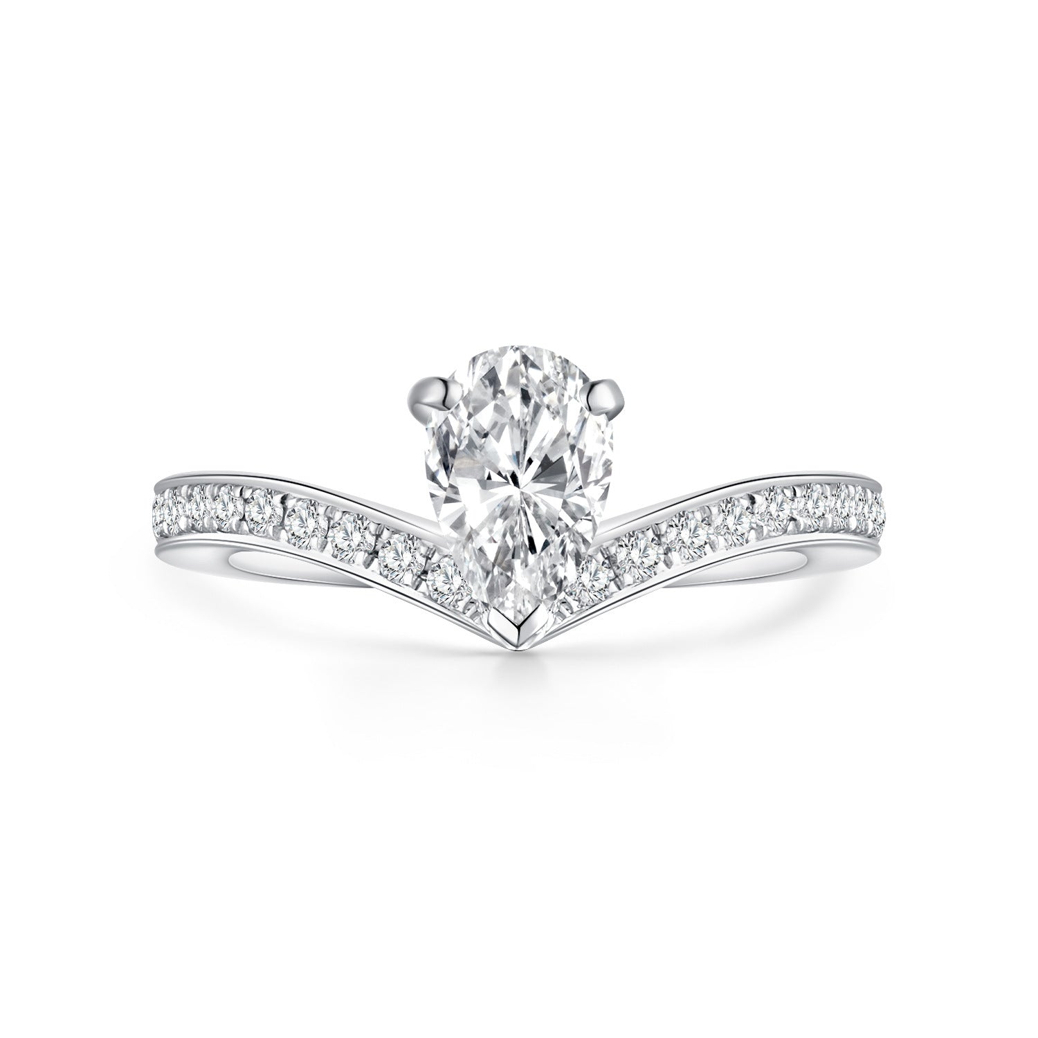 18K Gold Crown Pear-Cut Lab-Grown Diamond Ring – 0.62ct Pearl Unique