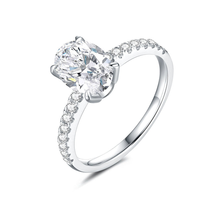 Classic 18K Gold Lab-Grown Diamond Engagement Ring – 1.1ct Oval Cut Pearl Unique