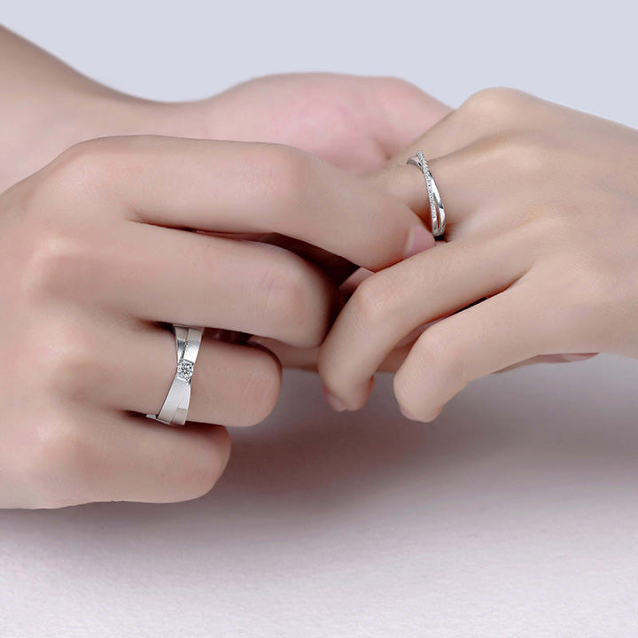 Moissanite Couple Rings â€?S925 Sterling Silver His & Hers Matching Bands Pearl Unique