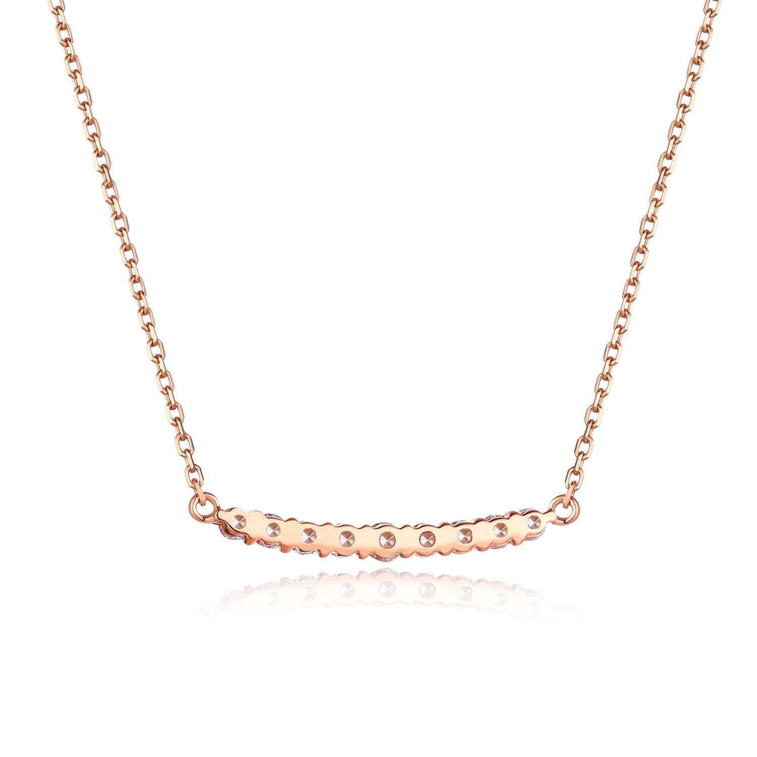 18K Rose Gold Lab-Grown Diamond Bar Necklace – Lucky Series Pearl Unique