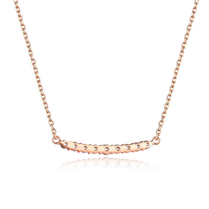18K Rose Gold Lab-Grown Diamond Bar Necklace â€?Lucky Series Pearl Unique