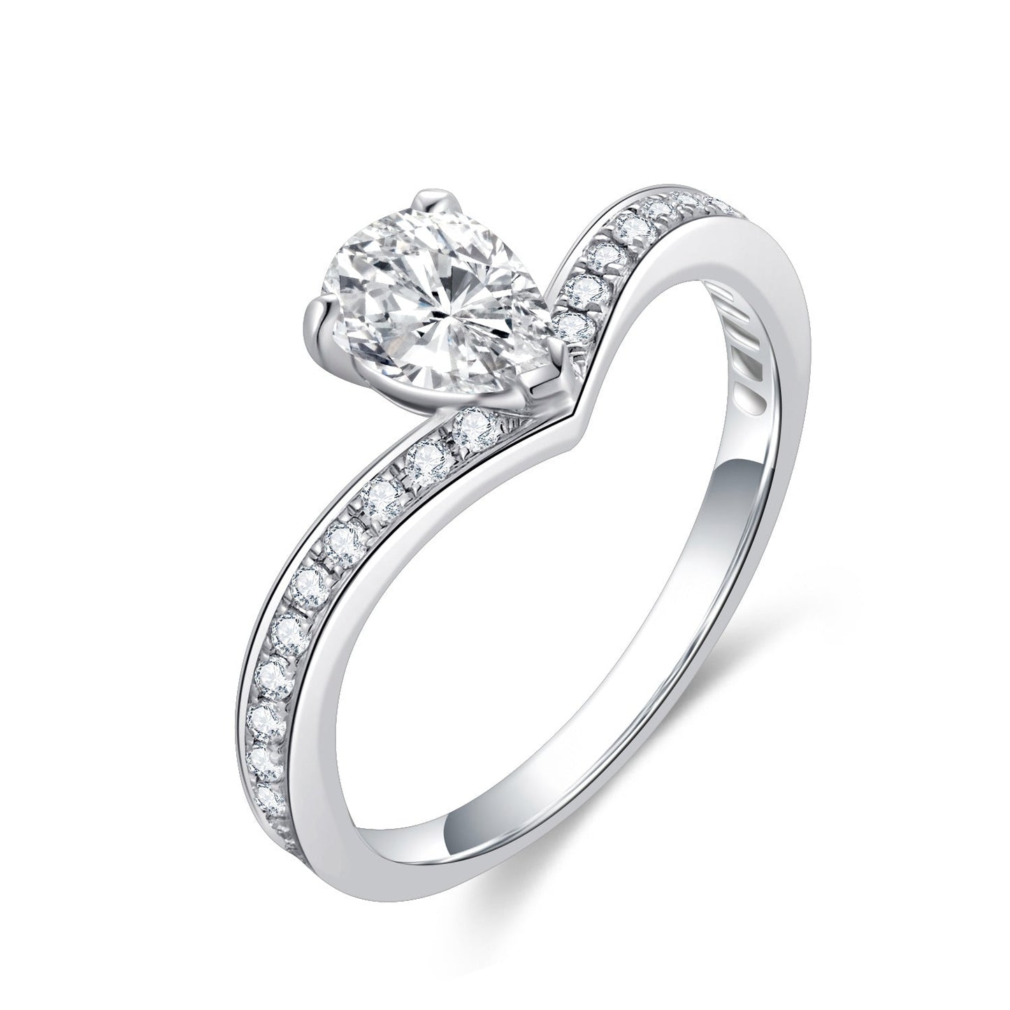 18K Gold Crown Pear-Cut Lab-Grown Diamond Ring – 0.62ct Pearl Unique