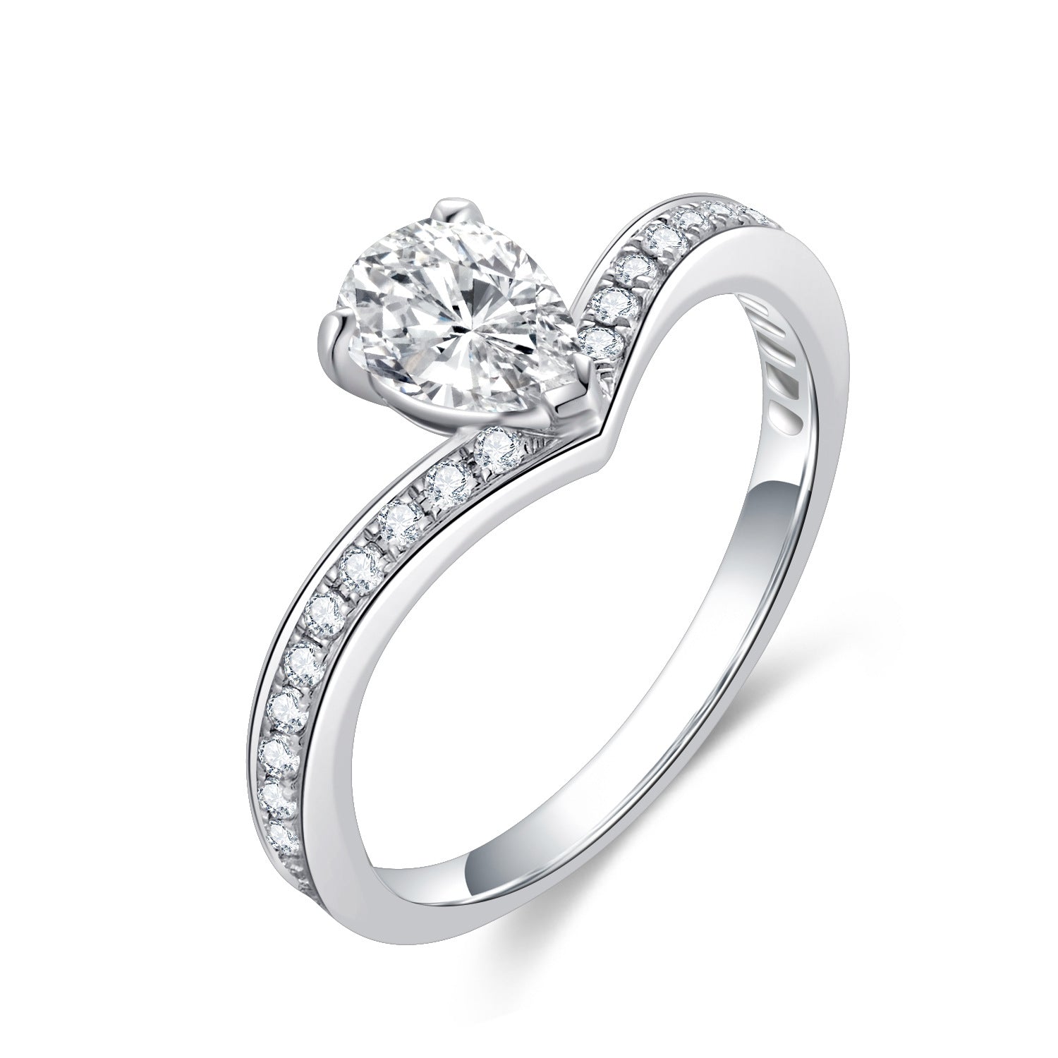 18K Gold Crown Pear-Cut Lab-Grown Diamond Ring – 0.62ct Pearl Unique