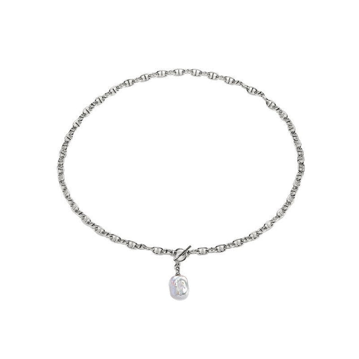 Mystery Baroque Pearl Pendant Necklace | Short Chain | Minimalist Luxury Choker Pearl Unique