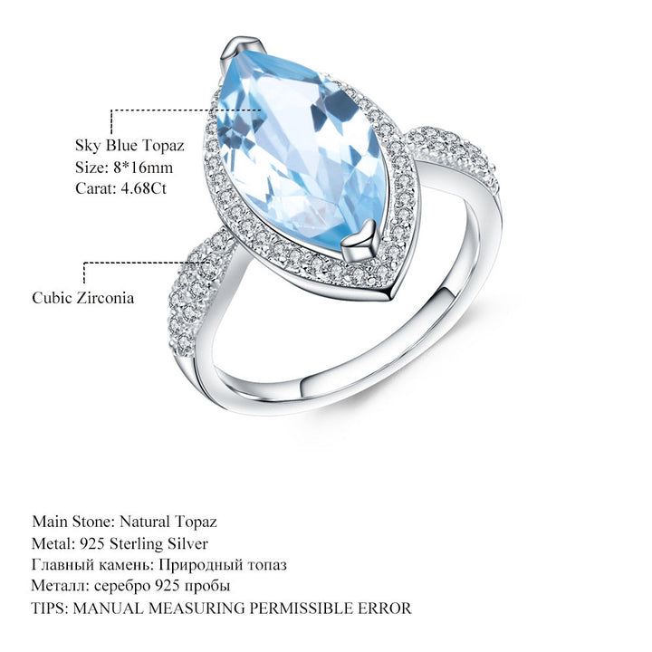 Natural Amethyst Halo Ring â€?4.34Ct Marquise Cut with Cubic Zirconia in 925 Sterling Silver Pearl Unique