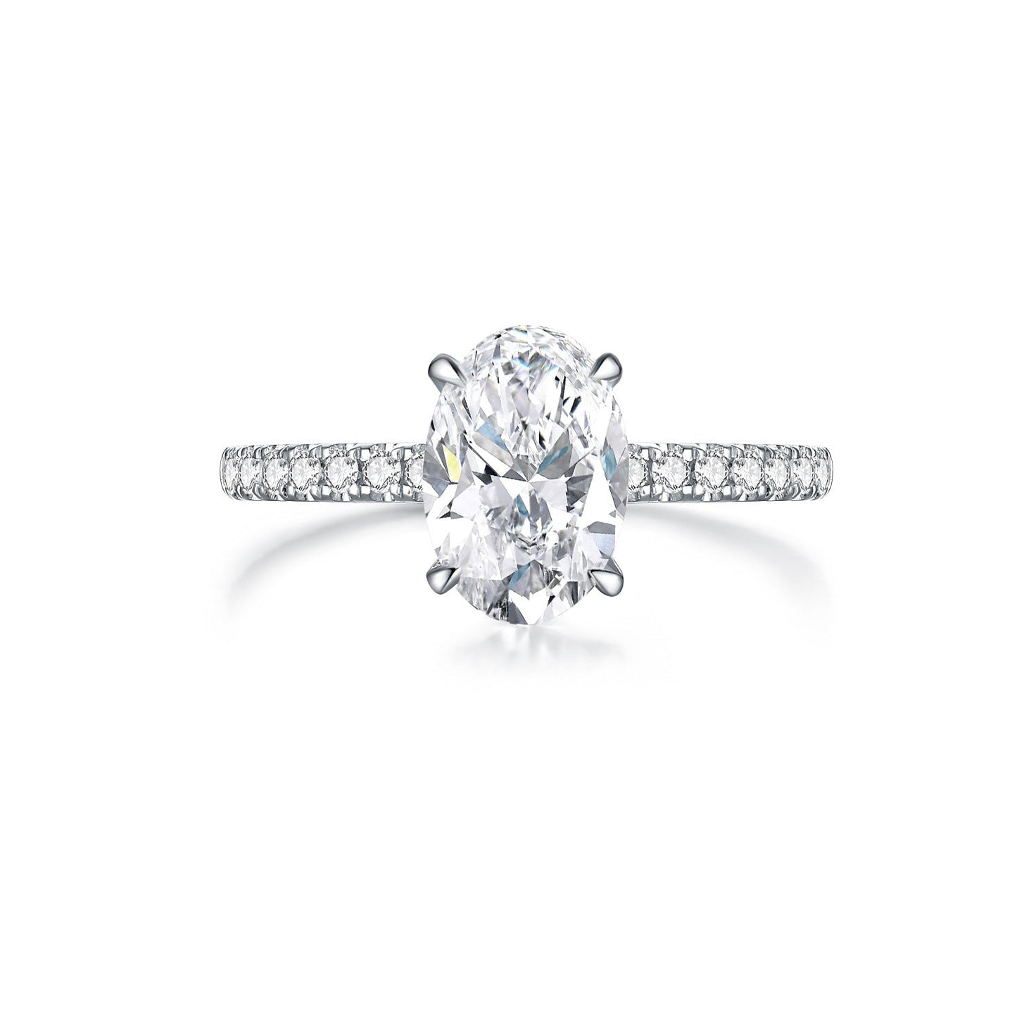 Classic 18K Gold Lab-Grown Diamond Engagement Ring – 1.1ct Oval Cut
