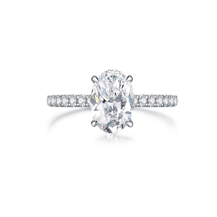 Classic 18K Gold Lab-Grown Diamond Engagement Ring – 1.1ct Oval Cut Pearl Unique