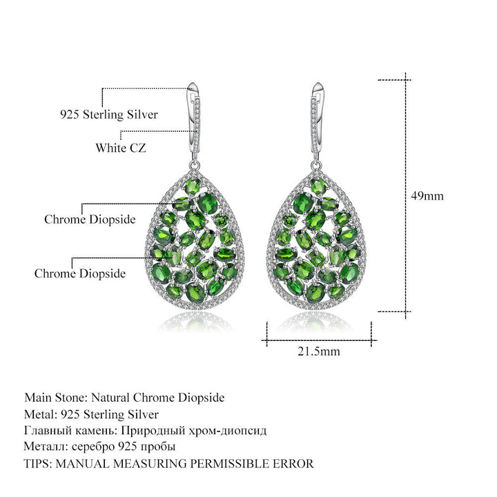 Natural Tourmaline Drop Earrings â€?Multicolor Gemstone 925 Sterling Silver Vintage Teardrop Design Pearl Unique