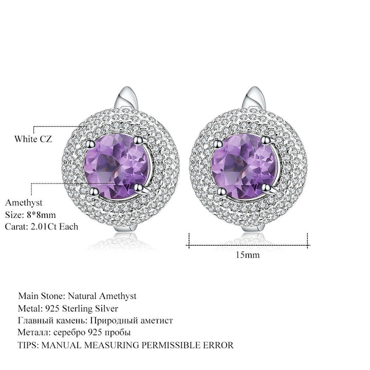 Natural Sky Blue Topaz Stud Earrings â€?925 Sterling Silver with White CZ Halo, 2.57Ct Each Pearl Unique