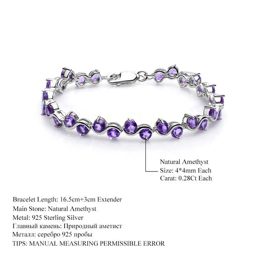 Natural Garnet, Citrine & Smoky Quartz Bracelet – 925 Sterling Silver Gemstone Bracele Pearl Unique