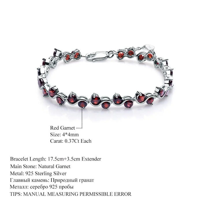 Natural Garnet, Citrine & Smoky Quartz Bracelet â€?925 Sterling Silver Gemstone Bracele Pearl Unique