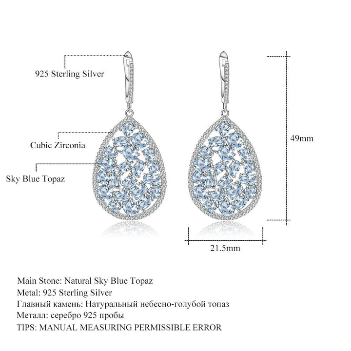 Natural Tourmaline Drop Earrings â€?Multicolor Gemstone 925 Sterling Silver Vintage Teardrop Design Pearl Unique