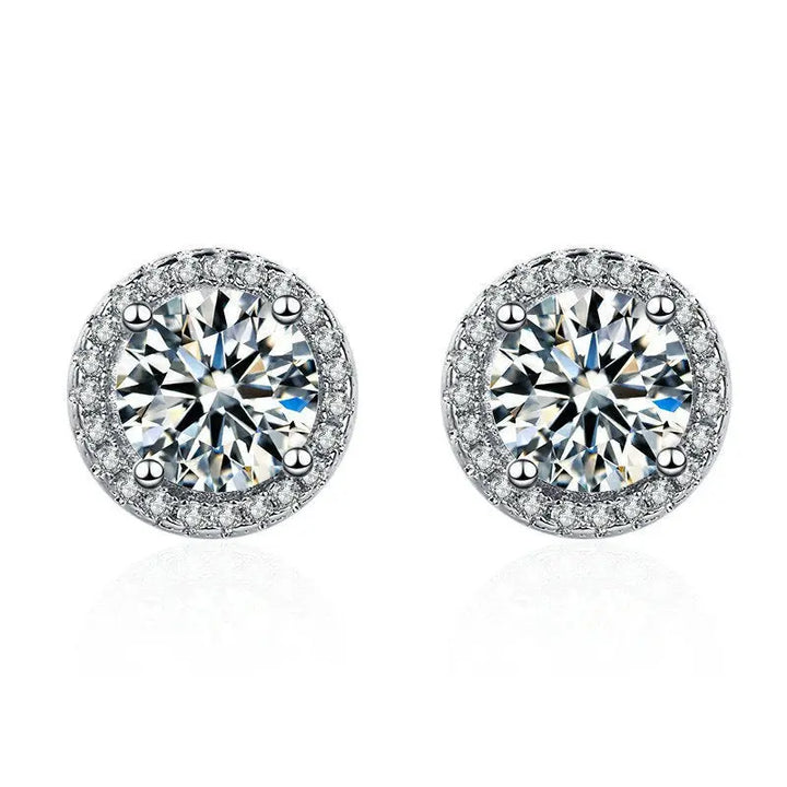 6.5mm 1.0Ct. Imitation D Color Moissanite Round Bag Ring Earrings Necklace Bracelet Set Pearl Unique