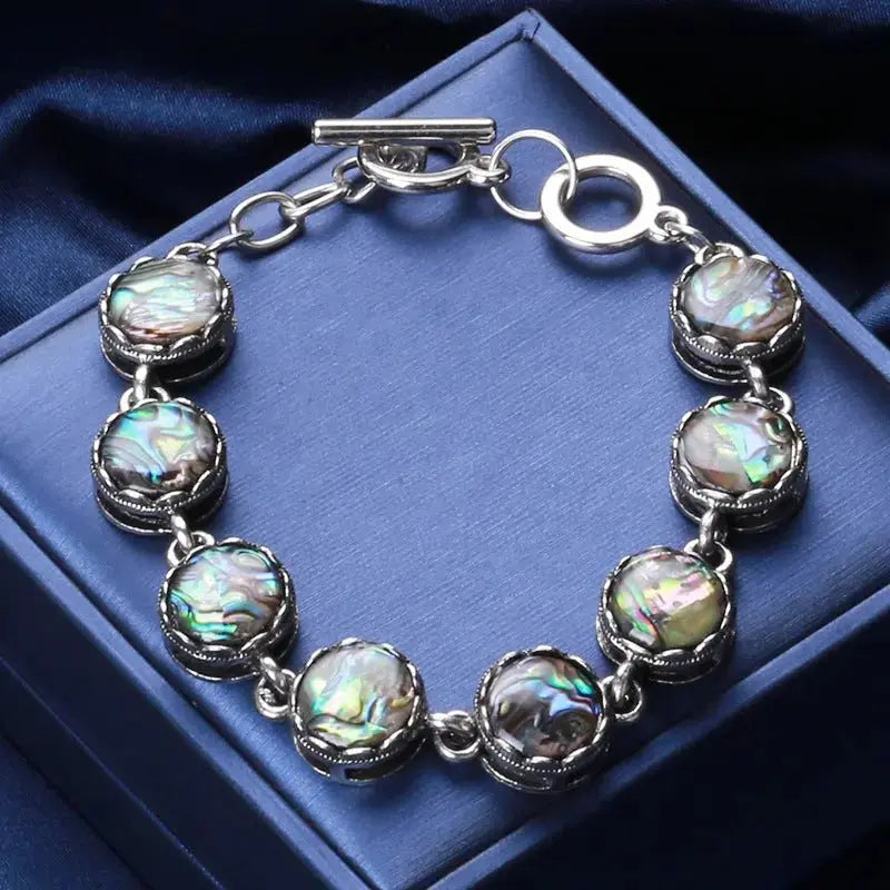 Abalone Shell Creative Adjustable Three - ring Buckle Bracelet - Pearl Unique