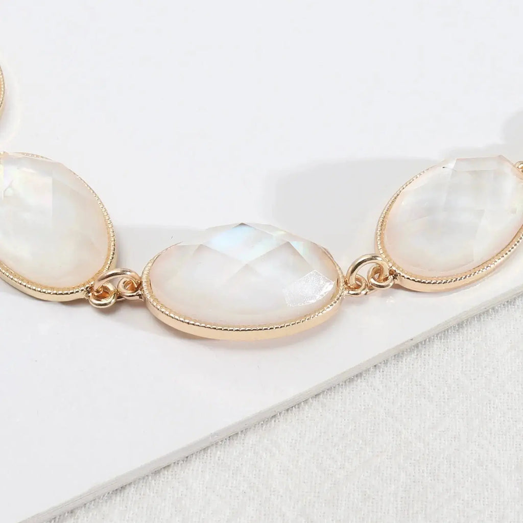 Abalone Shell White Shell Faceted Resin Texture Exquisite Girl Bracelet - Pearl Unique