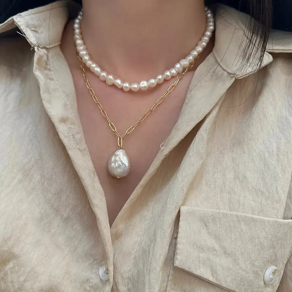 Baroque Freshwater Pearl Necklace set - Pearl Unique