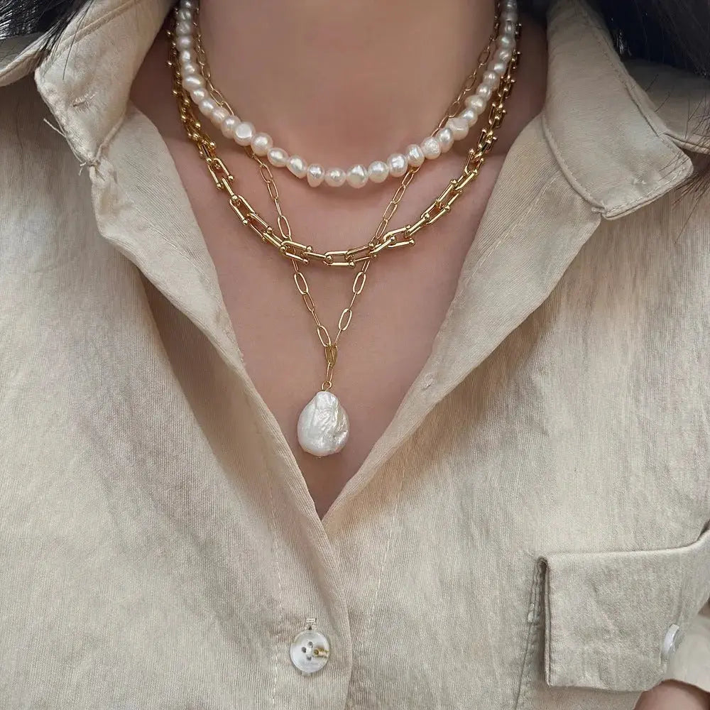 Baroque Freshwater Pearl Necklace set - Pearl Unique