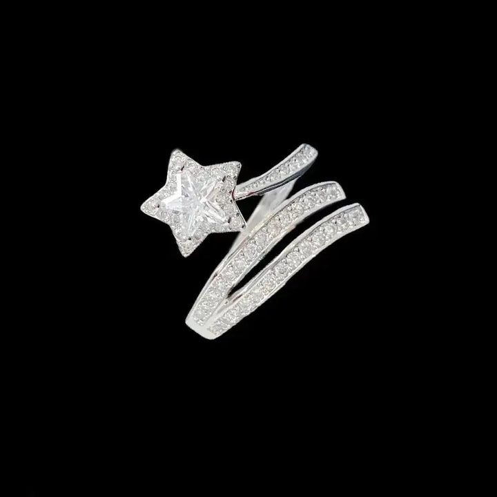 Camellia Classic Micro - inlaid Five - pointed Star Fashion Ring - Pearl Unique