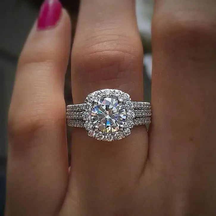 Camilia Three Layers Women's Wedding Engagement Rings Rings - Pearl Unique