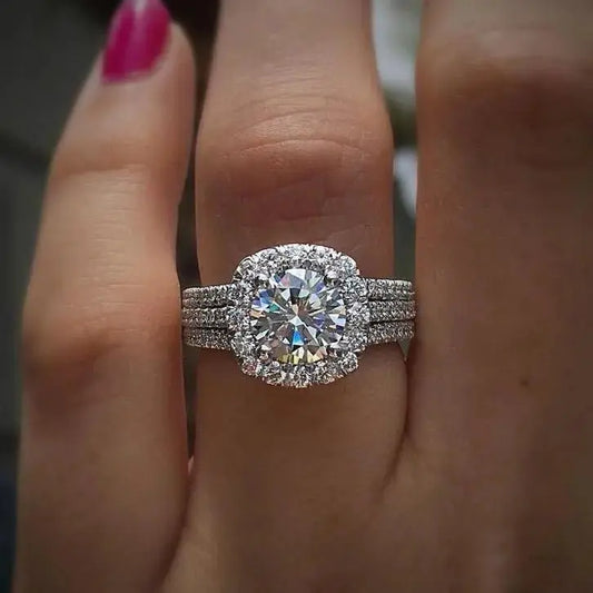 Camilia Three Layers Women's Wedding Engagement Rings Rings - Pearl Unique